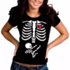 Bewild Pregnant Ninja Skeleton Girl's T-Shirt