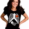Bewild Halloween Prints Pregnant Skeleton Women's T- Shirt 2 Bewild Halloween Prints Pregnant Skeleton Women's T- Shirt
