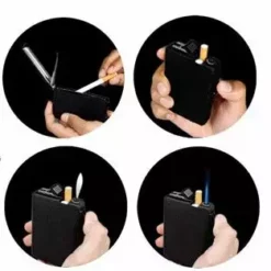 Bewild Lighters Premium Dual Compartment Automatic Cigarette Dispenser With Lighter