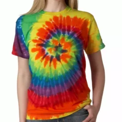 Bewild Tie Dye Tops Premium Hand Made Tie Dye T-Shirts - Rainbow Swirl