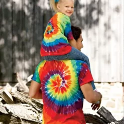 Bewild Tie Dye Tops Premium Hand Made Tie Dye T-Shirts - Rainbow Swirl