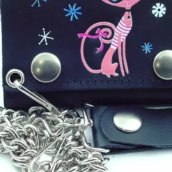 Bewild Pretty Pink Kitty Genuine Leather Chain Wallet Wallets & Chains