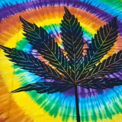Bewild Psychedelic Pot Leaf Tie Dye Tapestry