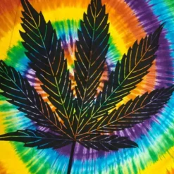 Bewild Psychedelic Pot Leaf Tie Dye Tapestry