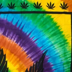 Bewild Psychedelic Pot Leaf Tie Dye Tapestry
