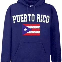 Bewild Puerto Rico Vintage Flag International Hoodie