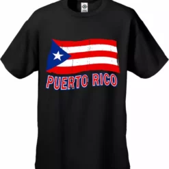 Bewild Puerto Rico Vintage Flag Waving Men's T-Shirt Nationality & Ethnic