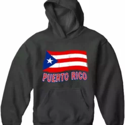 Bewild Puerto Rico Vintage Waving Flag Adult Hoodie