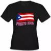 Bewild Puerto Rico Vintage Waving Flag Girl's T-Shirt Nationality & Ethnic
