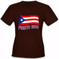 Bewild Puerto Rico Vintage Waving Flag Girl's T-Shirt Nationality & Ethnic
