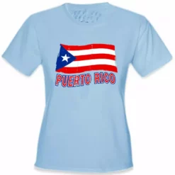 Bewild Puerto Rico Vintage Waving Flag Girl's T-Shirt Nationality & Ethnic