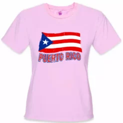 Bewild Puerto Rico Vintage Waving Flag Girl's T-Shirt Nationality & Ethnic