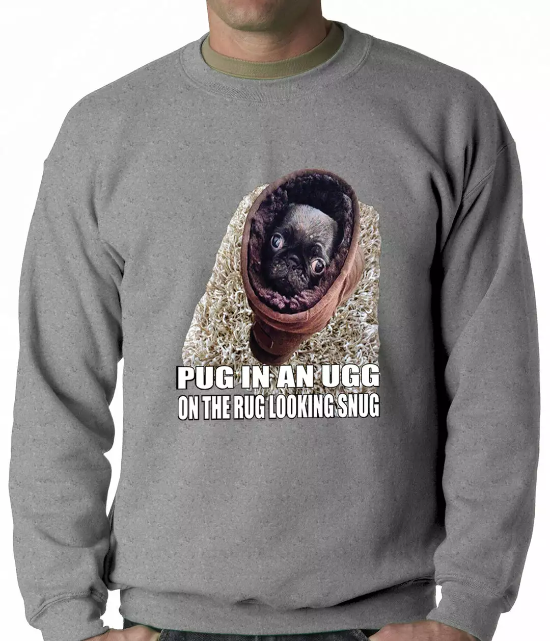 Bewild Pug In An Ugg On A Rug Looking Snug Adult Crewneck Cool Funny & Offensive 6 Bewild Pug In An Ugg On A Rug Looking Snug Adult Crewneck Cool Funny & Offensive