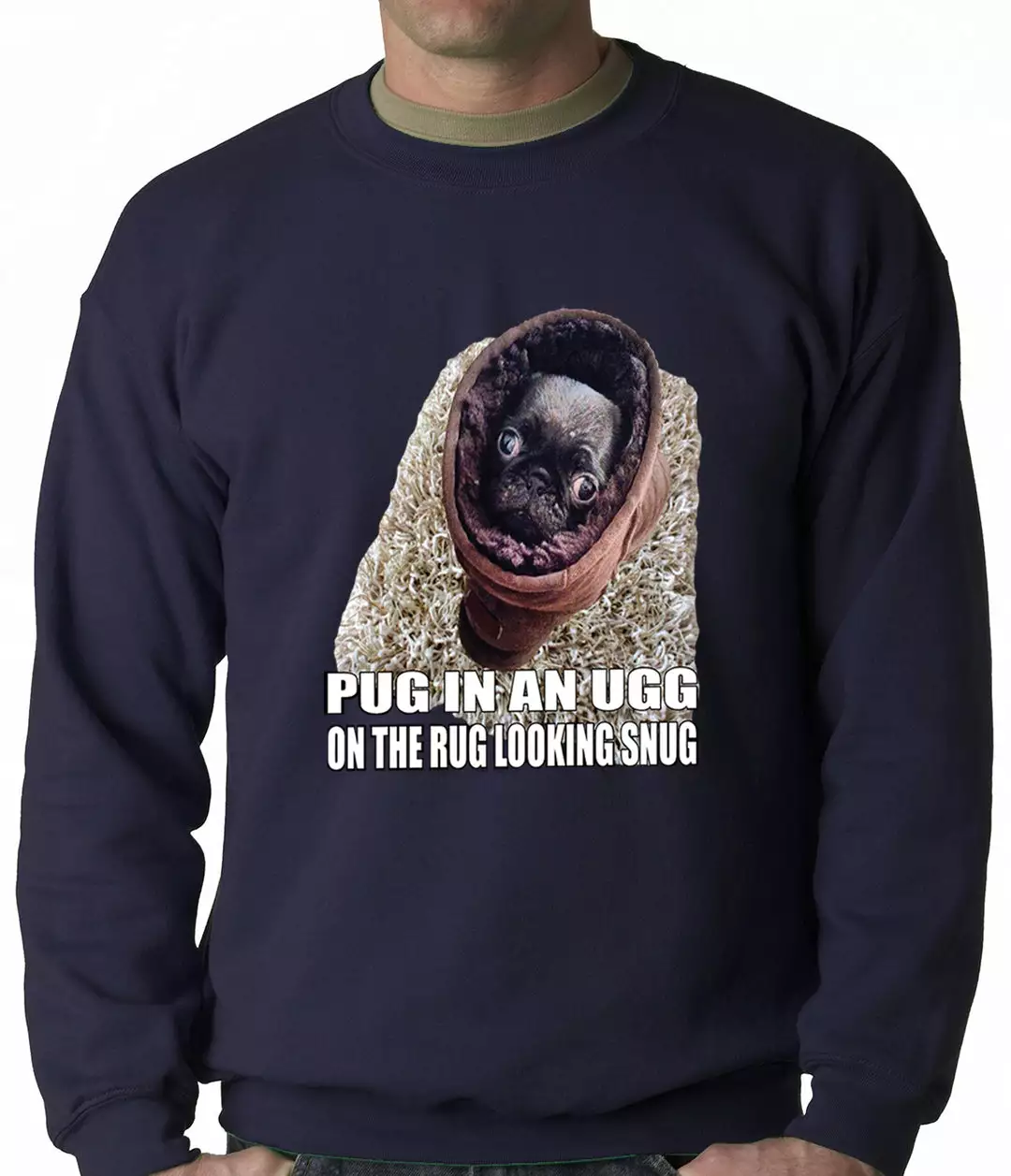 Bewild Pug In An Ugg On A Rug Looking Snug Adult Crewneck Cool Funny & Offensive 8 Bewild Pug In An Ugg On A Rug Looking Snug Adult Crewneck Cool Funny & Offensive
