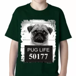 Bewild Cool Funny & Offensive Mug Shot Pug Life Funny Kids T-shirt
