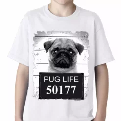 Bewild Cool Funny & Offensive Mug Shot Pug Life Funny Kids T-shirt