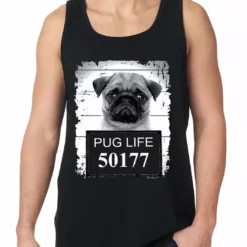 Bewild Mug Shot Pug Life Funny Tank Top