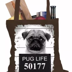 Bewild Mug Shot Pug Life Funny Tote Bag Cool Funny & Offensive