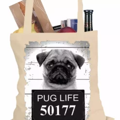 Bewild Mug Shot Pug Life Funny Tote Bag Cool Funny & Offensive