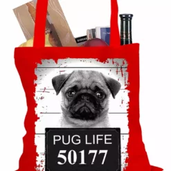 Bewild Mug Shot Pug Life Funny Tote Bag Cool Funny & Offensive