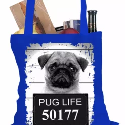 Bewild Mug Shot Pug Life Funny Tote Bag Cool Funny & Offensive