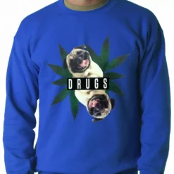 Bewild Pugs And Drugs Pot Leaf Adult Crewneck 20 Bewild Pugs And Drugs Pot Leaf Adult Crewneck