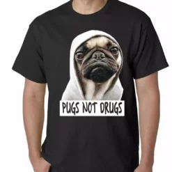 Bewild Pugs Not Drugs Mens T-shirt Cool Funny & Offensive