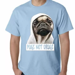 Bewild Pugs Not Drugs Mens T-shirt Cool Funny & Offensive