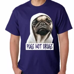 Bewild Pugs Not Drugs Mens T-shirt Cool Funny & Offensive