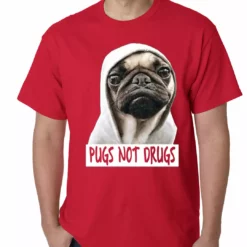 Bewild Pugs Not Drugs Mens T-shirt Cool Funny & Offensive