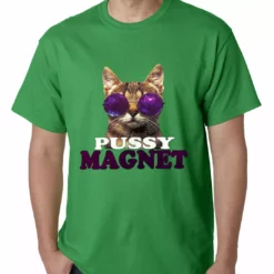 Bewild Pussy Magnet Funny Kitten Mens T-shirt Cool Funny & Offensive