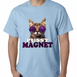 Bewild Pussy Magnet Funny Kitten Mens T-shirt Cool Funny & Offensive