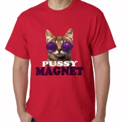 Bewild Pussy Magnet Funny Kitten Mens T-shirt Cool Funny & Offensive