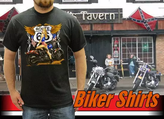 Bewild Biker Shirts - "Route 66 Pin Up" Biker Shirt 10 Bewild Biker Shirts - "Route 66 Pin Up" Biker Shirt