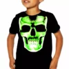 Bewild Radioactive Glowing Skull Kids T-Shirt (Black)