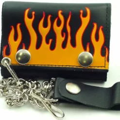 Bewild Raging Flames Genuine Leather Chain Wallet