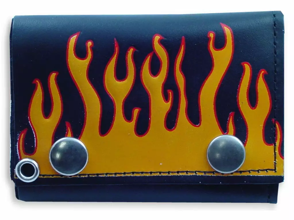 Bewild Raging Flames Genuine Leather Chain Wallet 4 Bewild Raging Flames Genuine Leather Chain Wallet