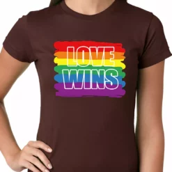 Bewild Rainbow Love Wins Gay Marriage Equality Ladies T-shirt