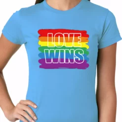 Bewild Rainbow Love Wins Gay Marriage Equality Ladies T-shirt