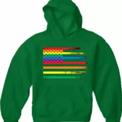 Bewild Rainbow Pride American Vintage Flag Adult Hoodie