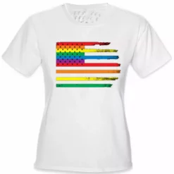 Bewild Rainbow Pride American Vintage Flag Girl's T-Shirt