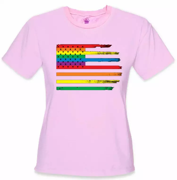 Bewild Rainbow Pride American Vintage Flag Girl's T-Shirt 6 Bewild Rainbow Pride American Vintage Flag Girl's T-Shirt