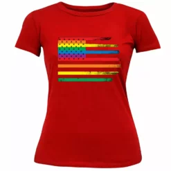 Bewild Rainbow Pride American Vintage Flag Girl's T-Shirt 16 Bewild Rainbow Pride American Vintage Flag Girl's T-Shirt