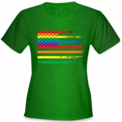 Bewild Rainbow Pride American Vintage Flag Girl's T-Shirt 18 Bewild Rainbow Pride American Vintage Flag Girl's T-Shirt
