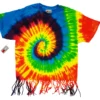 Bewild Tie Dye Tops Rainbow Tie Dye Fringe Ladies T-shirt
