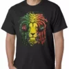 Bewild Cool Funny & Offensive Rasta Colored Lion Mens T-shirt