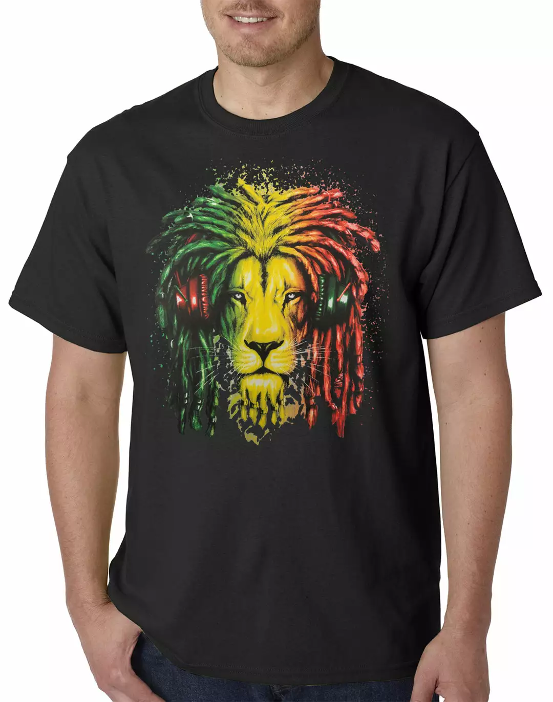 Bewild Cool Funny & Offensive Rasta Colored Lion Mens T-shirt 4 Bewild Cool Funny & Offensive Rasta Colored Lion Mens T-shirt