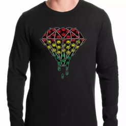 Bewild Rasta Pot Leaf Diamond Thermal Shirt Cool Funny & Offensive