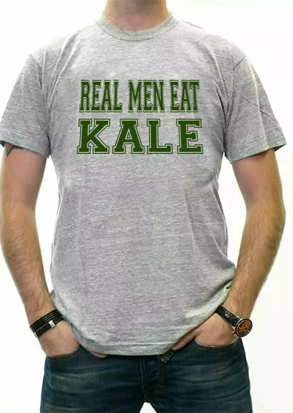 Bewild Real Men Eat Kale Men's T-shirt 4 Bewild Real Men Eat Kale Men's T-shirt