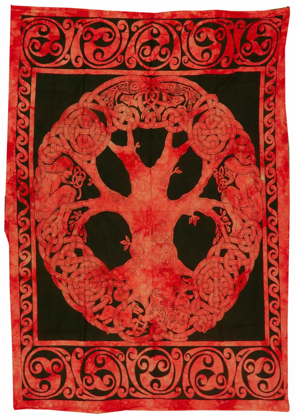Bewild Red Tie Dye Celtic Tree Tapestry 3 Bewild Red Tie Dye Celtic Tree Tapestry
